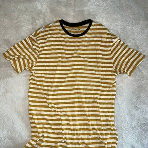 Yellow and White Striped Short Sleeve Tee